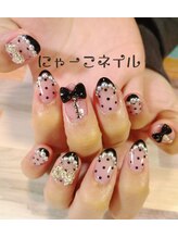 にゃーこネイル/リボン☆持ち込みデザイン