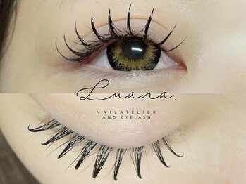 ネイルアトリエ ルアナ(LUANA)の写真/パリエクで目元をリフトアップし流行りの束感ワンホンまつ毛☆ダブルフラットラッシュでボリュームUP♪
