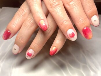 ネイルサロンブリス(nail salon Bliss)/☆ぷっくり可愛いりんごネイル☆