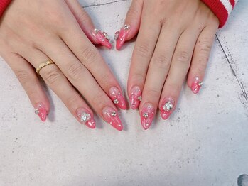 ネイル ビューティーマジック 葛西本店/ピンクラメグラデーションネイル