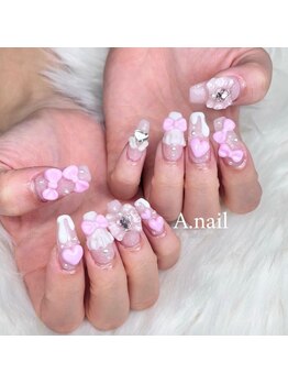 エーネイル(A.nail)の写真/最新デザインを更新◎豊富な素材と、洗練されたスピーディな高い技術。思わず惹きこまれる魅力的な指先に♪