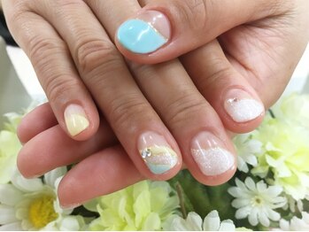 プッチ柄ネイル★斜めフレンチ