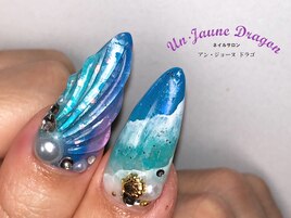 【ロングネイル】人魚の鱗ネイル
