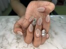 シンプルうめつくしネイル♪