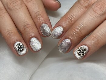 ネイルビジョルノ つくばみどりの店(Nail Begiorno)/マグネットネイル　シルバー