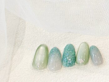シ ベル 梅田茶屋町店 ネイル(Ci belle)/ピスタチオマグ/ラメグラネイル
