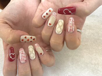 ディーネイル 四条烏丸(D-nail)/【山田】ツイード×ハート