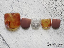 【フット】べっ甲ネイル　秋色