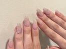 ラメフレンチ/オフィスネイル