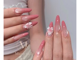 3Dお花グラデーションネイル