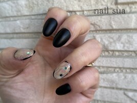 マットブラックニュアンスネイル