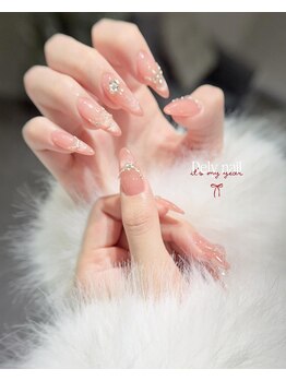 デリーネイル(Dely_nail)/華やかピンクのキラキラビジュー