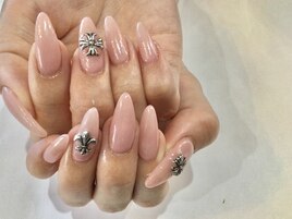 ☆ヌーディピンクロングネイル☆