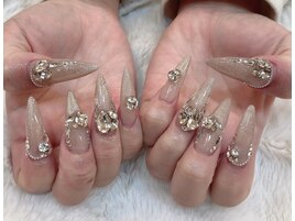 大人カラーキラキラネイル