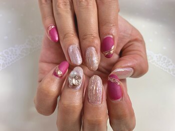マグネット×ミラーネイル