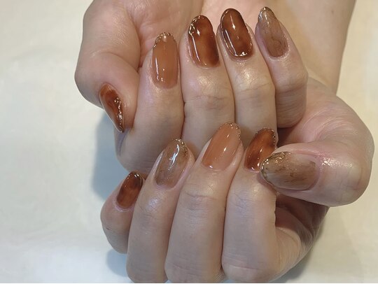 2025年冬】ニュアンス オレンジのネイルデザイン集｜人気順  