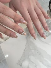 クリア(Clear)/ブラウン×ピンクオーロララメ