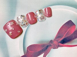 ピンク×たっぷりラメ