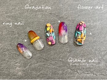 グラマーネイル(Glamor nail)の写真/【平日は夜21時まで】爪が短い方、形が気になる方に！スラッと美しい指先が手に入る長さ出しメニューあり♪