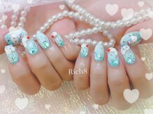 ネイルアンドまつげエクステ リッチエイト 原宿店(Rich8)/クリームソーダはちわれネイル