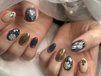ジョアネイル(JOA Nail)/お正月/和装/和柄/ガーベラ