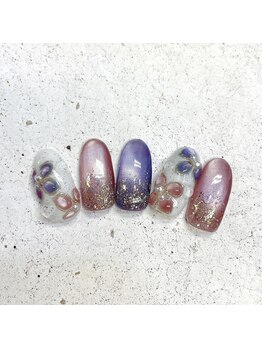 ネイルアンドまつげ リュフェール 五反田(Nail Lufaire)/紫陽花ネイル
