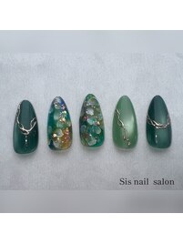 新緑×紫陽花ネイル