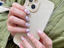 ア―ジュポシェフリル 天神西通り店(age poche Frill)/桃ネイル