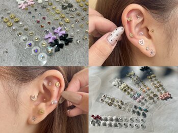 オッドジョブス ネイルアンドアイラッシュ 府中店(odd jobs Nail & Eyelash)の写真/《話題の耳つぼジュエリー導入♪》ネイル/まつげに合わせて耳元も可愛くオシャレに☆悩みに合わせてご提案!