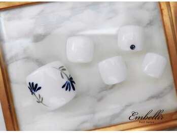 アンベリール 横浜店(Embellir)/(964)手描きお花Footネイル