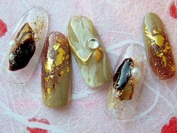 ラルネイル 大宮(Lull. nail)/#ニュアンス#変形ミラー#チョコ