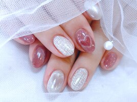 上品ピンク×シルバーネイル