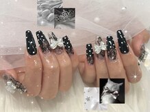 キャンディドロップネイル(CANDY DROP NAIL)/黒レースネイル
