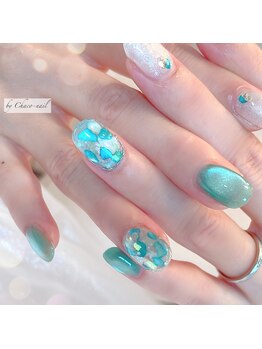 チャコネイル(chaco-nail)/シェルネイル・アクアブルー