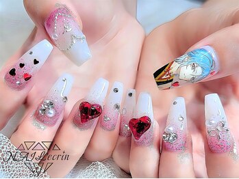 ネイル エクラン 町田店(NAIL’ecrin)/痛ネイル/ハート/白グラ