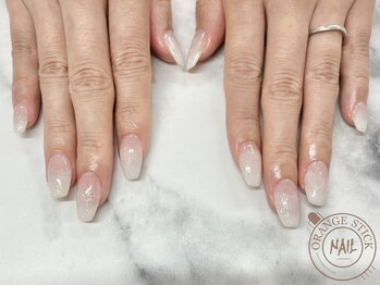 オレンジスティック/ラメ☆スカルプ　ホワイト