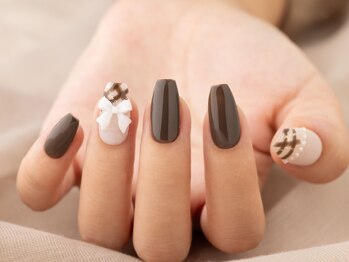 ヴァンネイル(VINGT NAIL nail&eye beauty)/秋ガーリーブラウンネイル