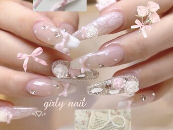 アイネイルズ 四条河原町店(I-nails)/ピンクガーリーネイル