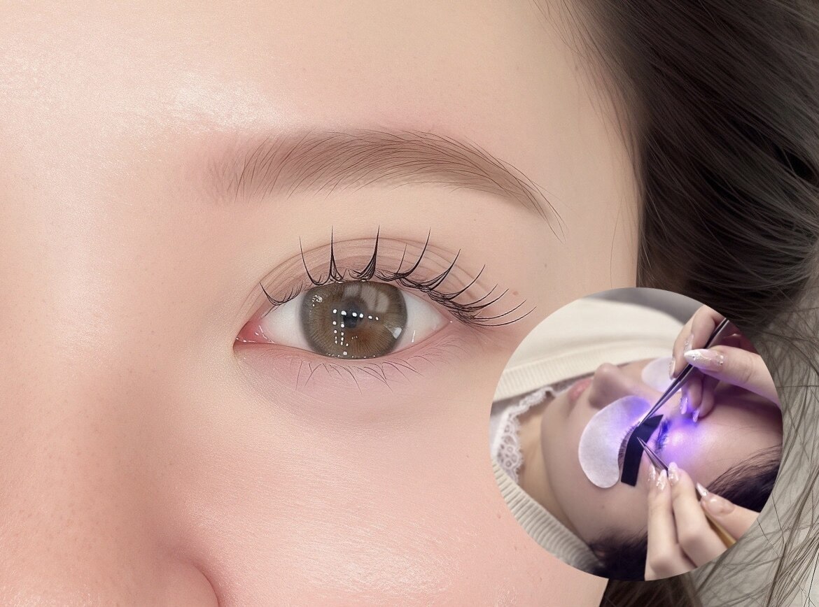 【LEDマツエク眉毛】ledフラットラッシュ120本+アイブロウワックス￥11000