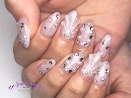 【自爪ネイル】人魚の鱗ネイル