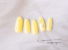 サンミーゴネイル 神戸店(Sunmego Nail)/レモンイエロー×ストーンネイル
