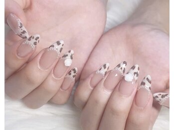 ハラ(Hara)/柄フレンチ　ピンク色