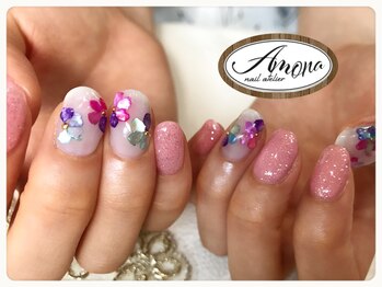 アモーナ ネイルアトリエ(amona nail atelier)/春夏トレンド★シェルストーン♪