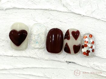 ネイルメゾン 池袋店(NAIL MAISON)/ぷっくりハートボルドー¥10550
