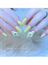 ツキカドットネイル(tsukika.nail)/【PASTEL. YELLOW】天使の羽根