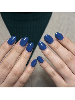 リミズネイルビューティー 名駅店(RimisNailxbeauty)/ブルーワンカラー長さ出し