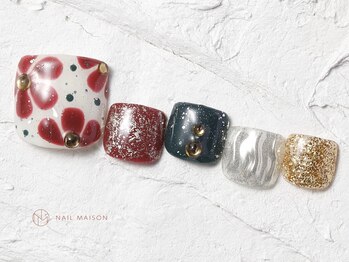 ネイルメゾン 池袋店(NAIL MAISON)/お花シルバーミラー¥11000