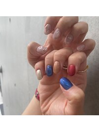 左右非対称ネイル♪