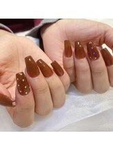 ララアンジュ(LaLa-Ange)/ブラウンハートネイル