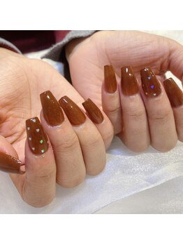 ララアンジュ(LaLa-Ange)/ブラウンハートネイル